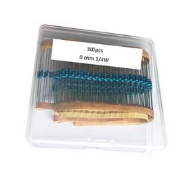 Jiefafa 0 1/4W, 0R1/4W, 0 ohm, 0 R 1/4W, 0Ω resistor, 0 ohm resistor, 0 ohm Metal resistor, 0R Metal Film resistors 1/4w(0.25w) 1% tolerance 0.01 MF Metal Film Fixed Resistor 1 value 300 pieces