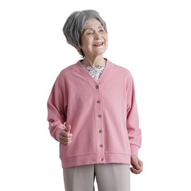 (Reproduction) Dryer OK, No Iron, Wrinkle Resistant, Spring Attire For Temperature Regulation In The Hall, Pique Cardigan, Can Be Worn In Nursing Homes, Senior Ladies, Mother's Day Gift, Grandma Gift