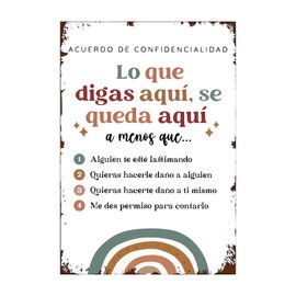 LYXDS School Counselor The Office Sign What You Say In Here Stays In Here Firma The Four Agreements - Póster español para la escuela, enfermera, oficina, decoración de la escuela, psicólogo, letrero