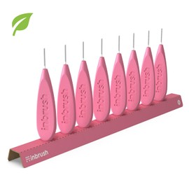 inbrush Premium Interdental Brushes ISO Size 0 (0.4 mm) Pack of 8 with Practical Stand for Narrow Interdental Spaces