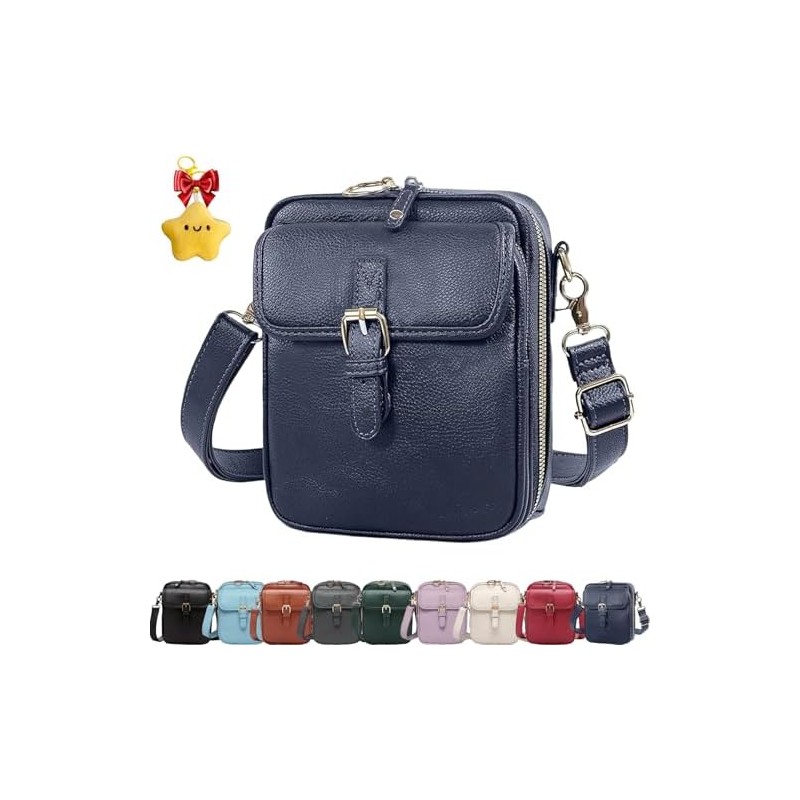 Crossbody Leather Bag, Large Capacity Anti-Theft Vintage Bag, Multi-slot Bag