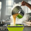 Square Collapsible Colander with Handles – Green Square Silicone Kitchen