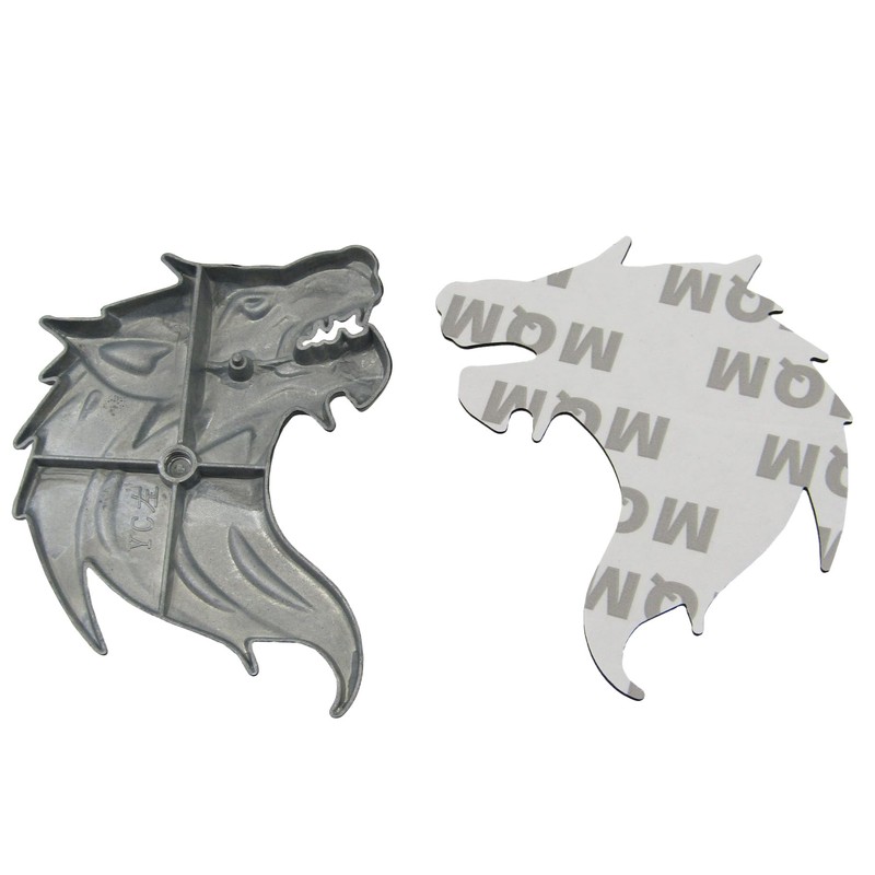 Wolf Wolf Car 3D Emblem Sticker Metal Left Right Easy