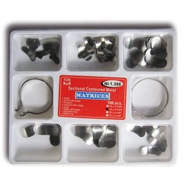 100 piezas dentales de 35 μm de metal contorneado seccional 2 anillos para llenar los dientes