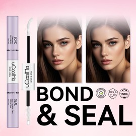 Lash Bond and Seal uCoolMe Waterproof for Lash Clusters 144Hours Super Hold Long-Lasting Non-Irritating Eyelash Glue for DIY at Home(White Bond,10ML)