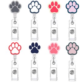 8 Pcs Dog The Med Retractable Badge Holder Reel with Clip Cute Retractable ID Badge Clip Badge Holder for ID Card Holders for Office Staff Children and Kids