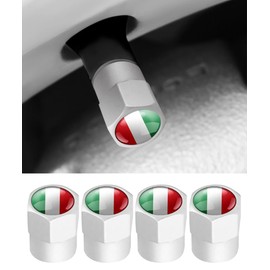 Flaconi 4PCS Car Valve Cap With Italian Flag,Tire Valve Caps,Valve Stem Caps,Tire Caps,Tire Valve Stem Caps,Car Tire Caps,Tire Air Cap,Tire Pressure Caps,Suitable for Cars and Motorcycles