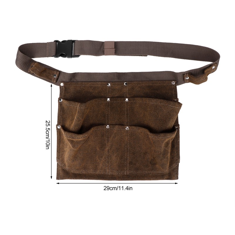 Waxed Canvas Apron Thickened Waterproof Tools Pocket Apron for Garden