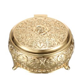 Hipiwe Vintage Metal Jewelry Box Different Shape- Small Antique Ring Earrings Necklace Storage Organizer Case Metal Treasure Chest Trinket Keepsake Gift Box