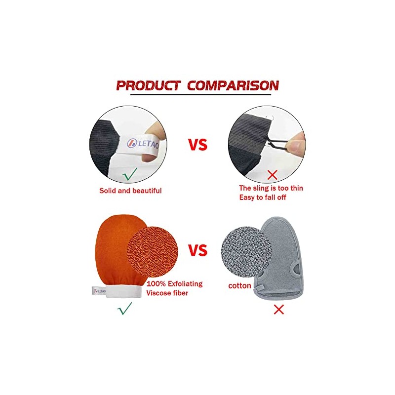 2 pack Exfoliating glove - body scrubber - ​for deep
