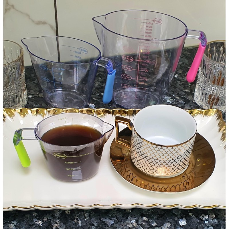 6pc Transparent Drastic Measuring Cup Set, Measuring Cup Stackable Clear