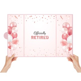 Retirement Party Decorations, Rose Silver Retired Alternative Signature Guest Book, Happy Retirement Decorations, Retirement Gifts for Men Women,Signature Board for Retirement Farewell Party Supplies