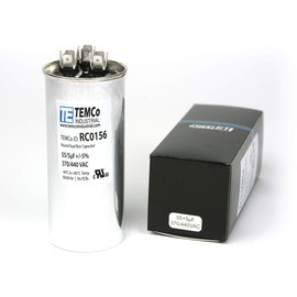 TEMCo 55+5 uF Dual Run Capacitor CBB65, 55/5 MFD, 370-440V, Round, 50/60Hz | for HVAC AC Fan, Motor, Blower Applications