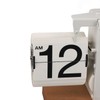 Flip Desk Clock Auto Mechanical Flip 12H AM PM Wood