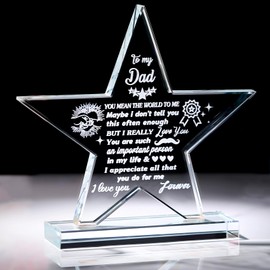 Ornalrist Best Dad Birthday Gifts from Daughter Son, To My Dad Engraved Glass Keepsakes Gifts Ideas for Father's Day Christmas Daddy Present