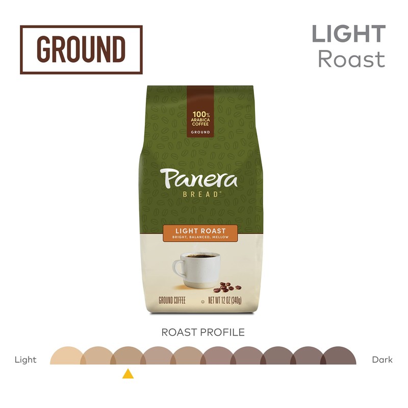 Panera Light Roast, Ground Coffee, 100 percent Arabica Coffee, Bagged