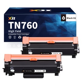 XJI TN760 HL-L2395DW DCP-L2550DW Compatible Toner Cartridges Replacement for Brother TN-760 TN730 TN-730 High Yield (Black, 2 Pack), for DCPL2550DW HL-L2350DW HL-L2390DW MFC-L2710DW MFCL2710DW Printer