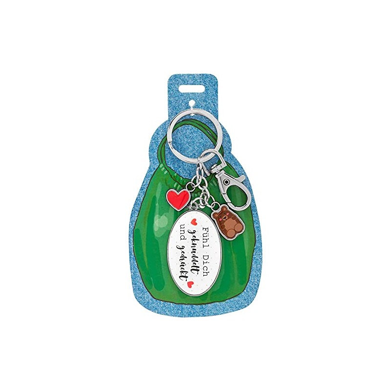 Sheepworld 47469 Key Fob Cuddled, Split Ring and Carabiner, Metal