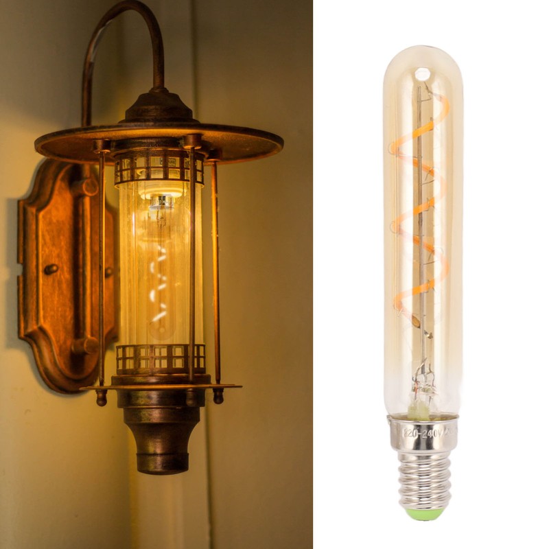 2 PCS E14 LED Light Bulb 3w Golden Tubular Bulb