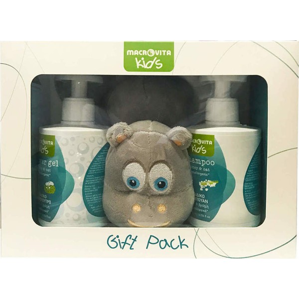 Macrovita Kids Shower Gel 300ml & KIds Shampoo 300ml & FREE Hippo