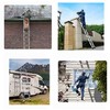 elfinrm Folding Telescoping Ladder 12.5FT Aluminum Extendable Ladder One Button