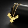 LIKGREAT Animal Necklace Phoenix/Owl Necklace Stainless Steel Round Pendant Chain