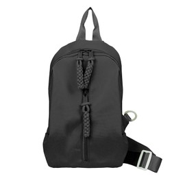 FuninCrea Crossbody Bag Women's 3-Layer Zip Pocket Shoulder Bag Women's Neck Pouch Multiple Use Sling Bag Women's Lightweight with Adjustable Padded Strap, black