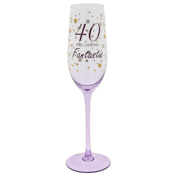 Shudehill Giftware Gold Speckle Birthday Special Age Colourful Flute Glass