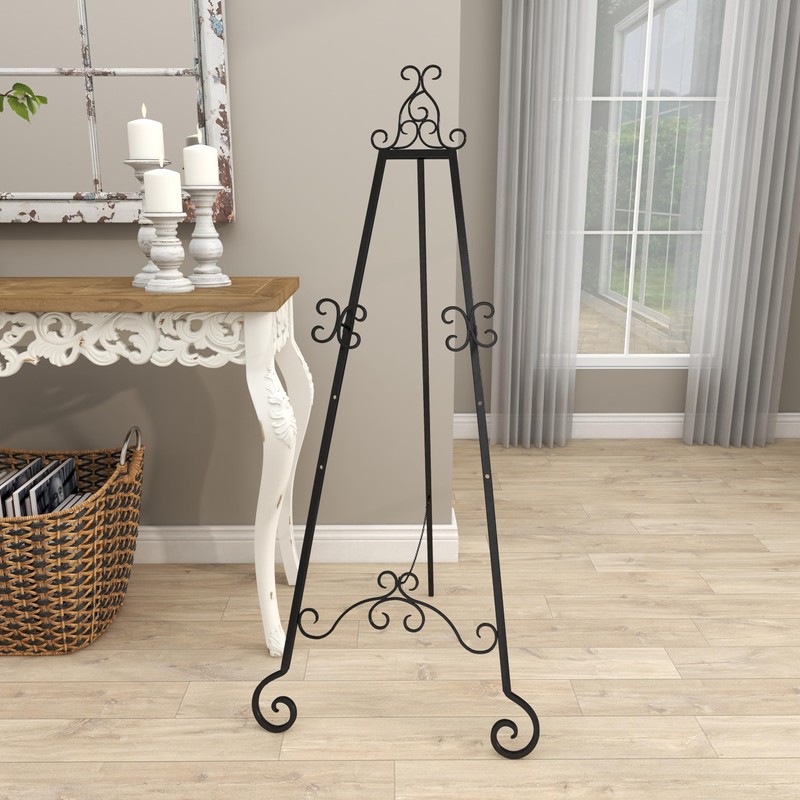 Deco 79 Metal Scroll Display Easel Large Adjustable 3 Tier