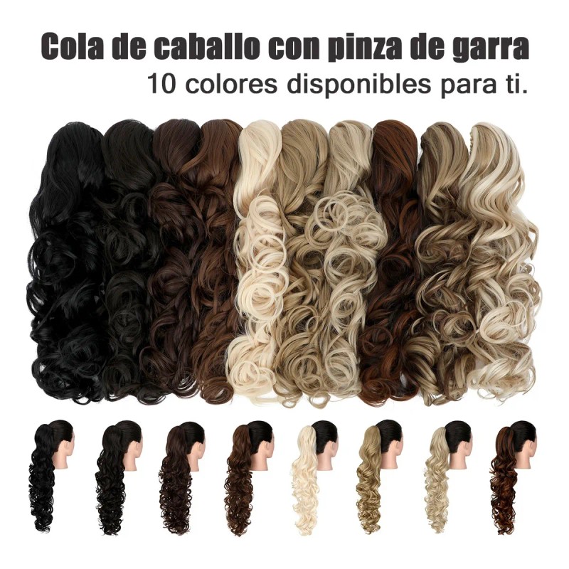 Extensiones Cabello Natural Clip Ondulado Coleta De Cabello