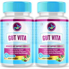 Gut Vita (2 Pack) Gut Vita, Gut Vita Digestion & Gut Health Probiotic (120 Capsules)