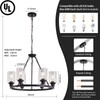 OTeedo 6-Light Farmhouse Wagon Wheel Chandeliers for Dining Room,24" Black