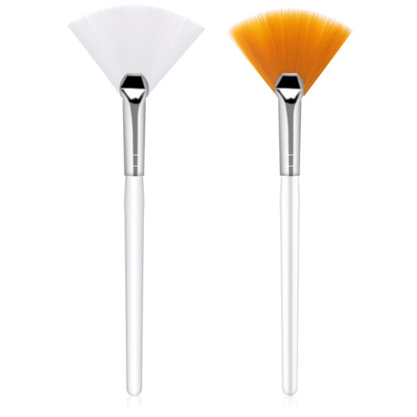 Pack of 2 Fan Brush Face Mask Brush Soft Makeup Mask Brushes Tools Face Brushes Acid Applicator Beautician Brush for Women Girls Mud Clay Mask