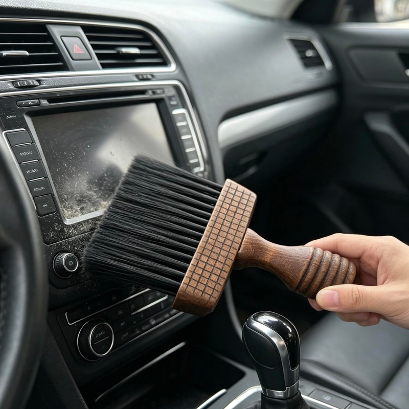 Stiff Bristle Wooden Handle Cleaning Brush
