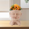 Men Face Flower Pot Hand Painting Resin Men Head Flowerpot