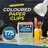 175pk Coloured Paper Clips 28mm in Storage Box | Small