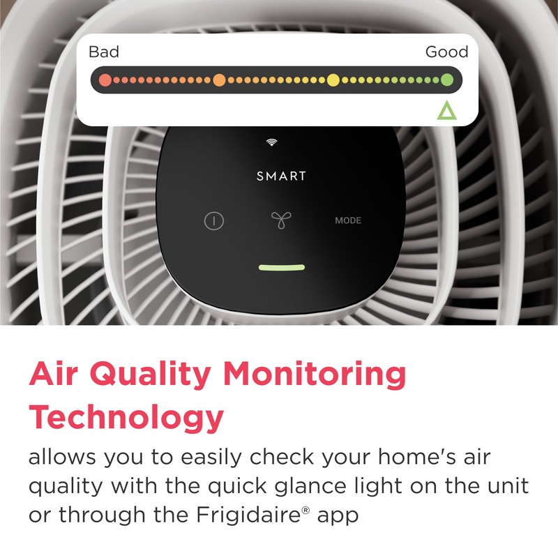 Frigidaire PureA300 HEPA Air Purifier with Wi-Fi for Small Bedrooms,