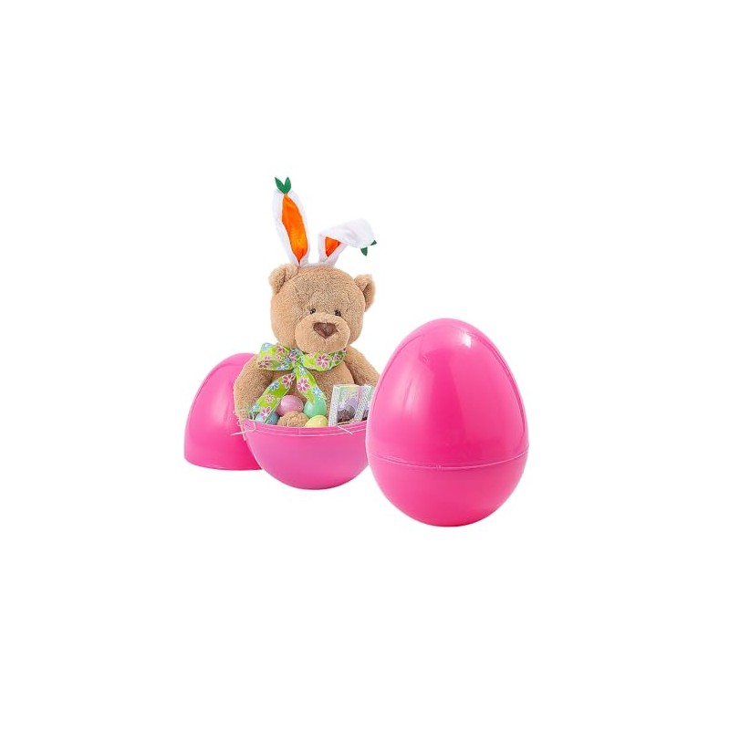 Fun Express 14" Fillable Pink Plastic Easter Eggs - 6