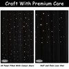 Kinryb Black Star Cutout Blackout Curtains Double Layer Curtains with