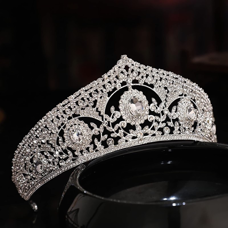 WIOJEIGO Women's Crown Crystal Wedding Tiara Queen Rhinestone Headbands for