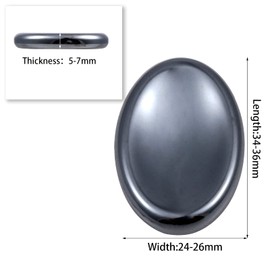 KYEYGWO Hematite Reiki Healing Crystal Worry Stone for Worry Stone Decompression, Oval Thumb Stone Pocket Palm Trees Pocket Stones Worry Stone Massage Stones for Meditation, Stress Relief, Yoga