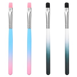 Clean Up Nail Brush, 4Pcs Flat Head Detail Brushes for Nail Cleanup, French Nail Cleanup Brush, Easy to Use with Acetone or Polish Remover