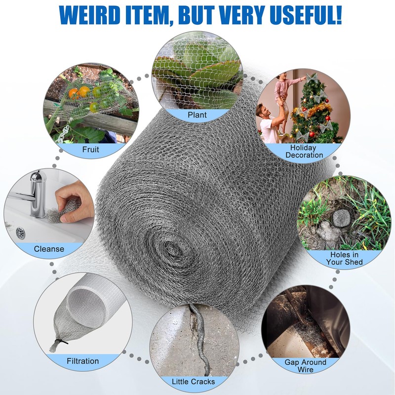 Valchoose Upgraded Not Rusty 5”X 100 Ft Stainless Steel Mesh