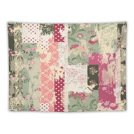 Kurtect Patchwork Flower Tapestry,Abstract Colorful Floral Retro Style Hand Drawn Tapestries for Party Beach Picnic Blankets Tablecloths Living Room Wall Deocr, 30x40 in