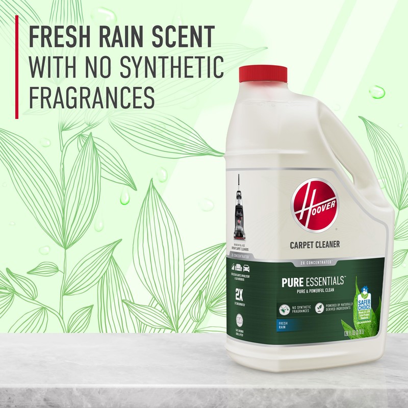Hoover Pure Essentials Carpet Cleaner Solution, 128 oz., Fresh Rain