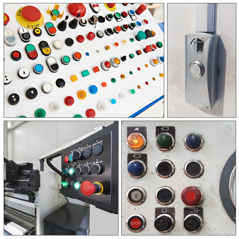 sourcing map Latching Metal Push Button Switch 16mm Mounting Dia