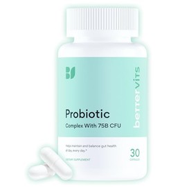 Bettervits Probiotics for Women & Men – 75 Billion CFU | Digestive Health and Gut Support Prebiotic | 14 Clinically Studied Strains with Vitamin B12, 