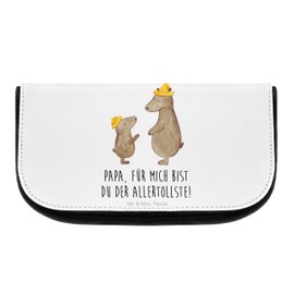 Mr. & Mrs. Panda Bears with Hat Cosmetic Bag, White, Hand Drawn
