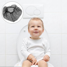 SAFIGLE 100pcs Toilet Trash Bag Training Toilet Liner Travel Potty Liners Elastic Potty Bag Potty Refill Bags Potty Cleaning Bag Potty Trash Bag Kids Chair Cushion or Baby Diaper Universal