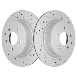 Yxpbrake Rear Drilled Slotted Brake Disc Rotors Fit for Niss-an Maxima, 350z, 370z 2009-2019, Infiniti EX35, EX37 2013, G25, G35, G37, M35, M45, QX50 2005-2017, Replacement 12.11inch(307.7mm) Rotor